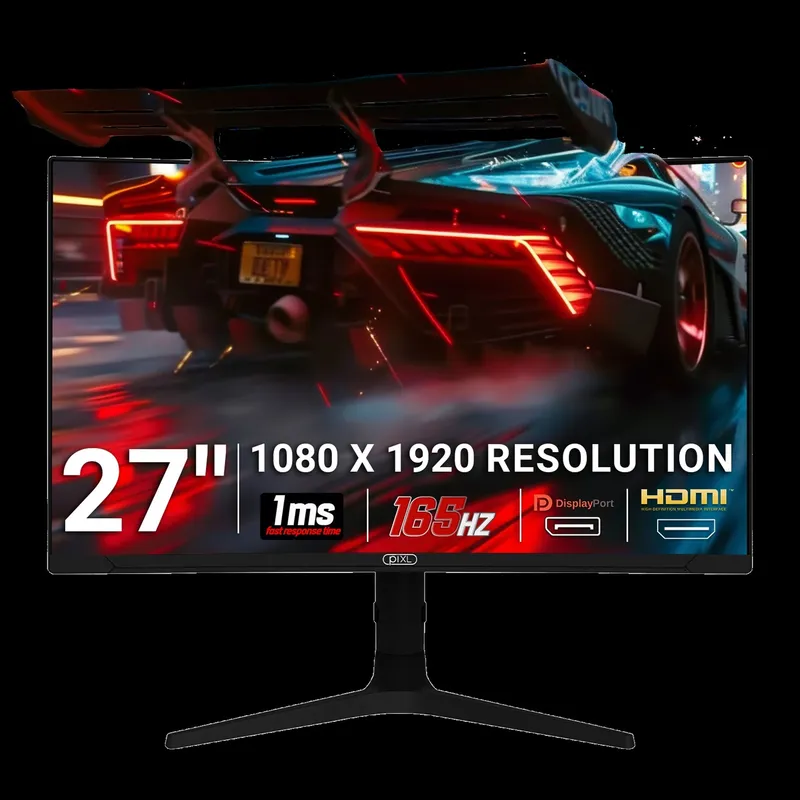Pixl Cm27c7 27 Inch 165Hz Full Hd Curved Hdr Widescreen Gaming Monitor With Amd Freesync Amp; Nvidia G-Sync 1Ms Response Time 165Hz Refresh Rate Displayport Hdmi Usb-A Vesa Mount Amp; Height Adjust