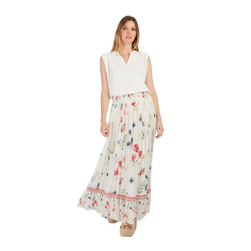 Women’s Cotton Long Floral Skirt Derhy Adagio