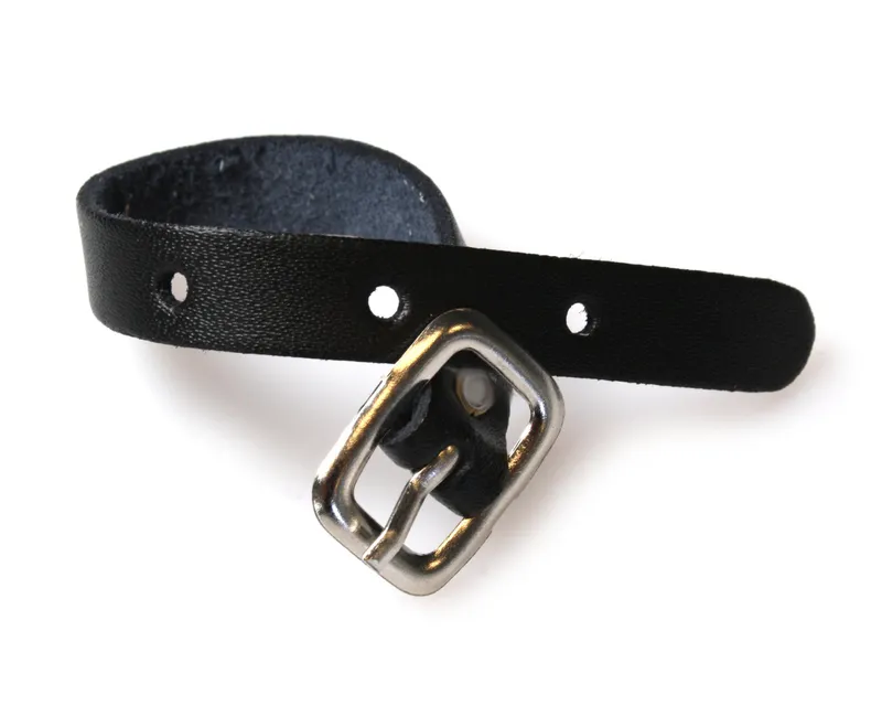 Digital ID Black Leather Luggage Strap with Silver Buckle (Pack of 100