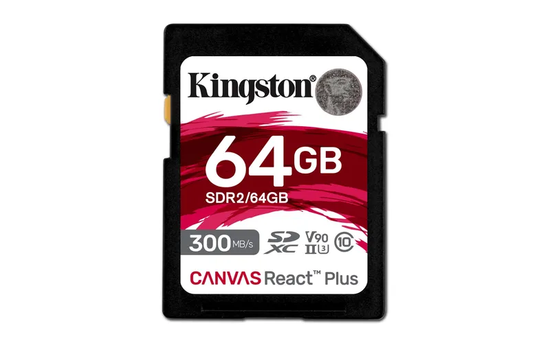Kingston Technology 64GB Canvas React Plus SDXC UHS-II 300R/260W U3 V9