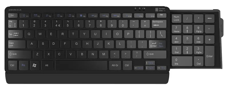 POSTURITE Compact Number Slide Keyboard with retractable number pad. W