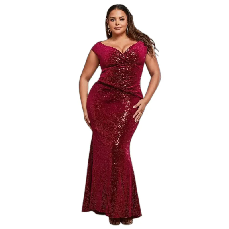 Womens Long Sequin Dress Goddiva