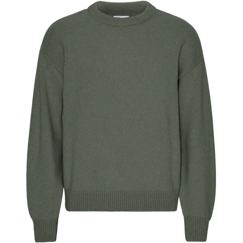 Oversized round-neck sweater Colorful Standard Dusty Olive