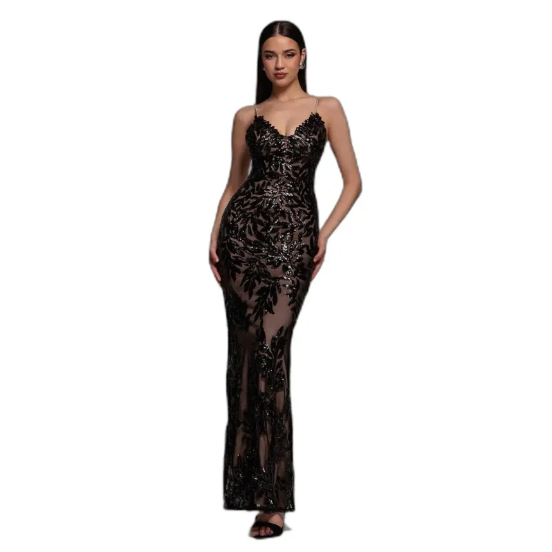 Long Cross-Back Strap Dress Women Goddiva