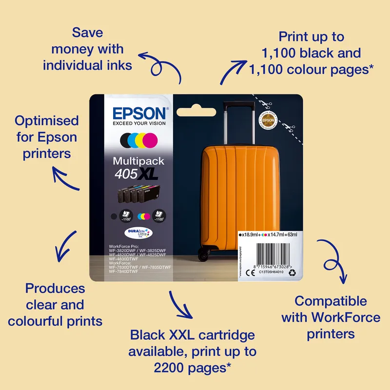 Epson 405XXL DURABrite Ultra Ink ink cartridge 1 pc(s) Original Black