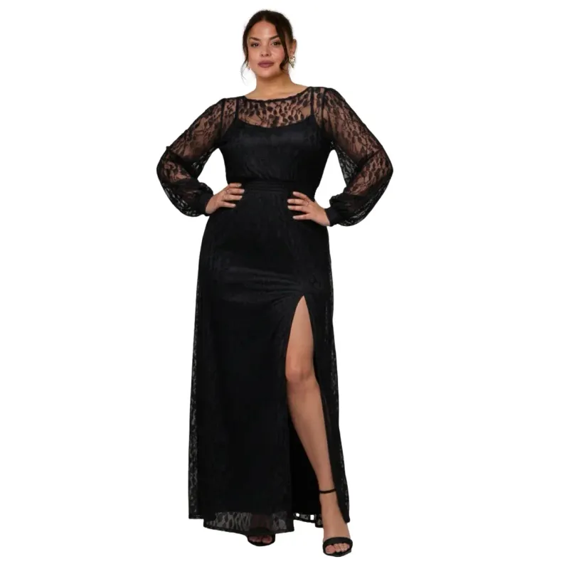 Women's long sleeve dress Goddiva Maxi