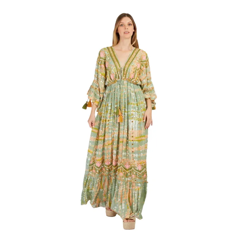 Women’s Bohemian Pom Pom Dress Derhy Palerme