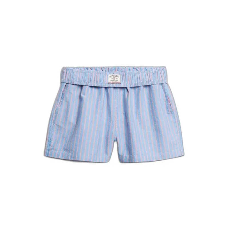 Striped organic cotton elasticated shorts for women Superdry