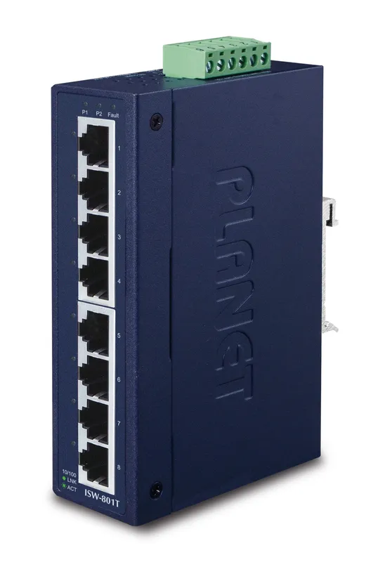 PLANET ISW-801T network switch Unmanaged L2 Fast Ethernet (10/100) Blu