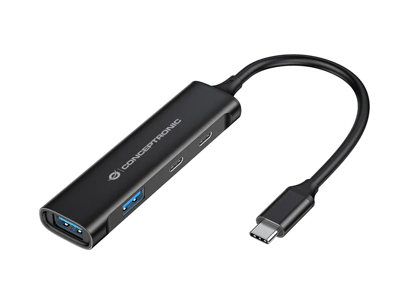 Conceptronic HUBBIES 4-Port USB 3.0 Hub. 2 USB-C & 2 USB-A ports.