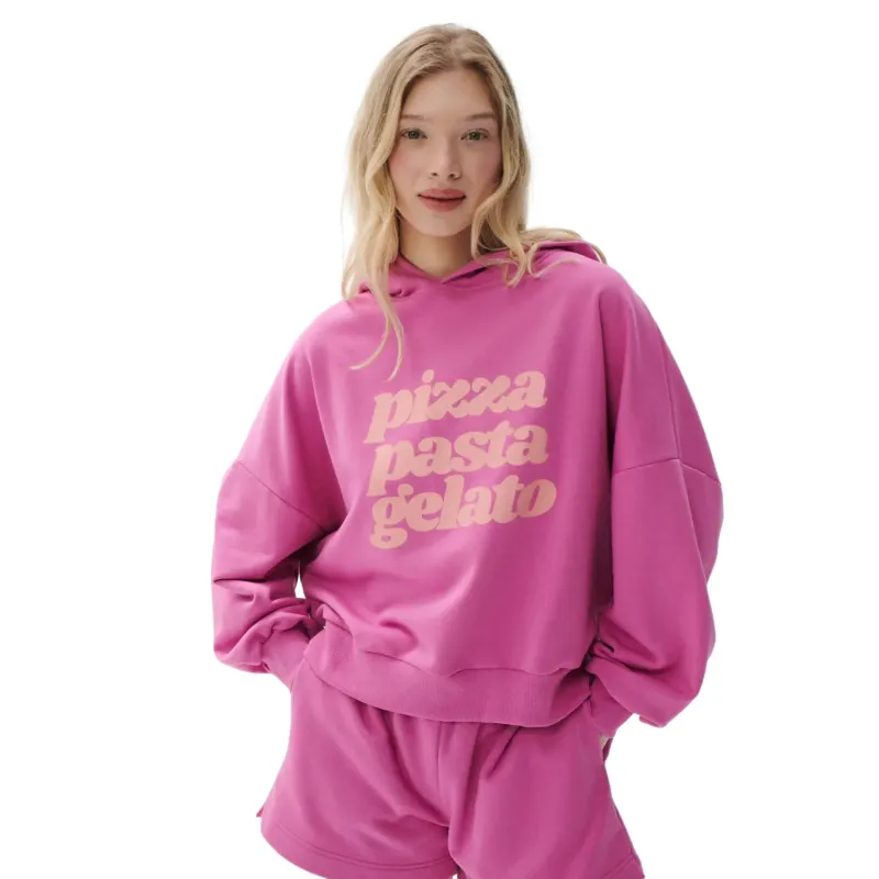 Women's hooded sweatshirt She is Sunday Pizza Pasta Gelato