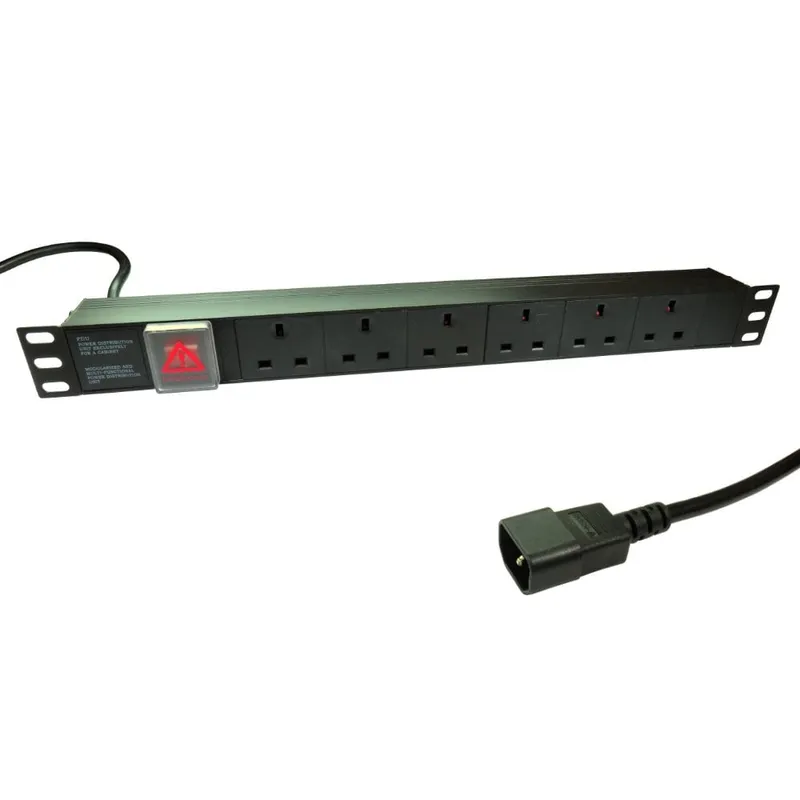 6 WAY UK SOCKET HORIZONTAL 1U PDU
