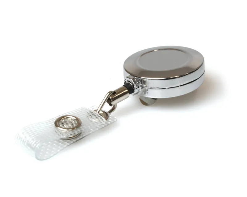 Digital ID 32MM Chrome Medium Duty Mini Card Reel with Strap Clip (Pac