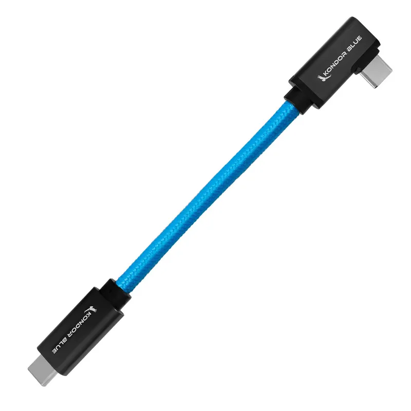 Kondor Blue KB-USBC32-RA-5 USB cable USB 3.2 Gen 2 (3.1 Gen 2) 0.152 m USB C 10 Gbit/s 100 W Blue Black