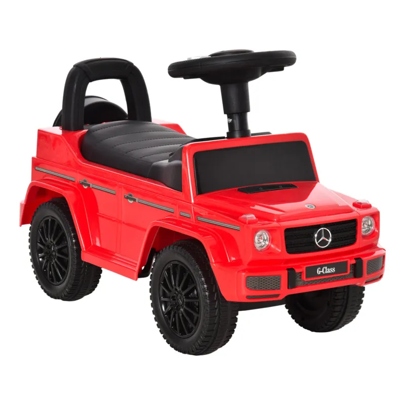 Foot-to-floor Sliding Car With Under Seat Storage & Realistic Horn - Red