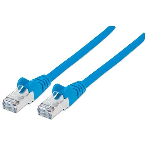 Intellinet Network Patch Cable Cat6 30m Blue Copper S/FTP LSOH / LSZH PVC RJ45 Gold Plated Contacts Snagless Booted Lifetime Warranty