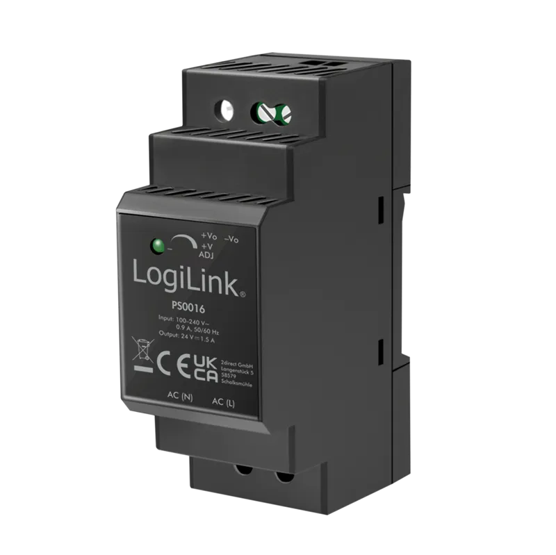 LogiLink DIN Rail Power Supply 36 W / 24 V