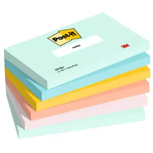 Post-It 655-6-BEA note paper Rectangle Blue, Green, Orange, Pink, Yellow 100 sheets Self-adhesive