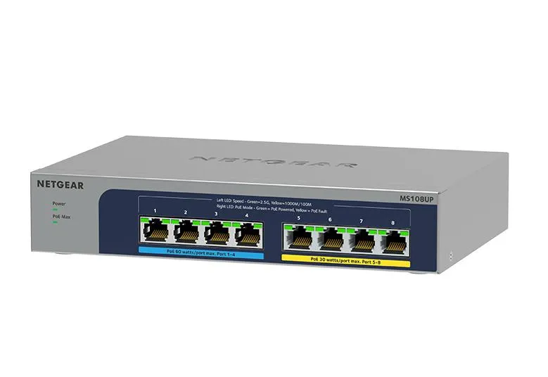 NETGEAR MS108UP Unmanaged 2.5G Ethernet (100/1000/2500) Power over Eth