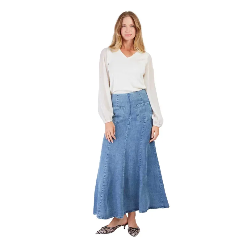 Women’s Cotton Long Floral Skirt Derhy Acerola
