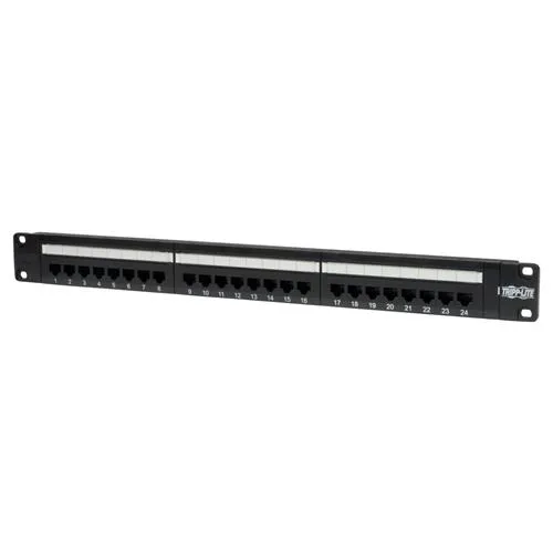 Tripp Lite N052-024 24-Port 1U Rack-Mount Cat5e 110 Patch Panel 568B RJ45 Ethernet TAA