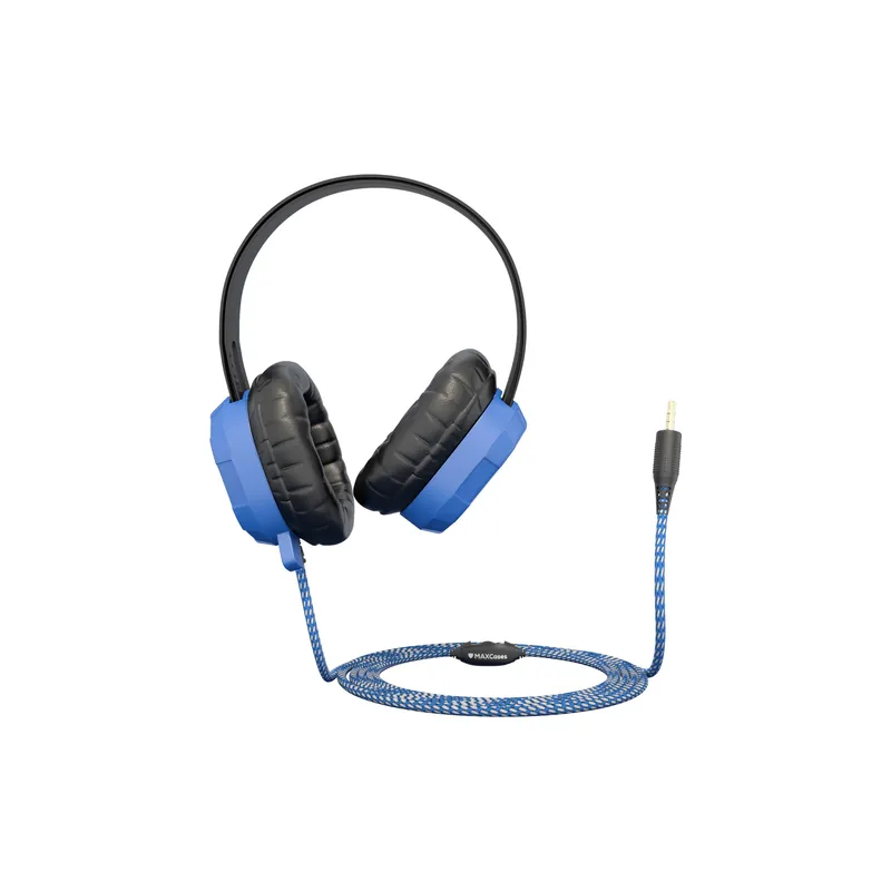 MAXCases Extreme Headset w/braided cable inline volume control and built-in microphone w/3.5mm Connector