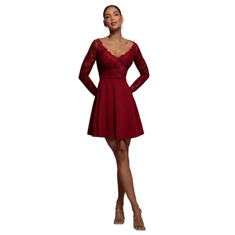 Off-The-Shoulder Lace Dress Women Goddiva Mini