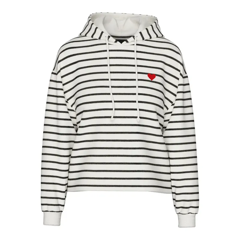 Women's hooded sweatshirt Pieces Chilli Stripes