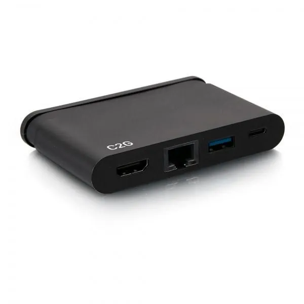 C2G USB-C 4-in-1 Compact Dock with HDMI. USB-A. Ethernet. and USB-C Po