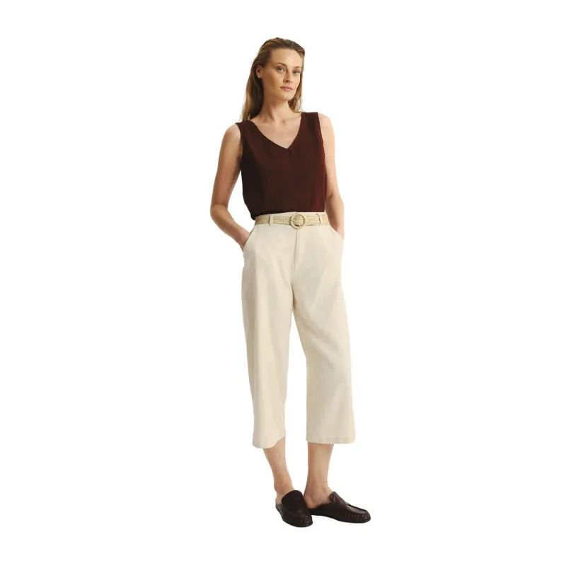 Women's Trousers with Woven Belt Greenpoint