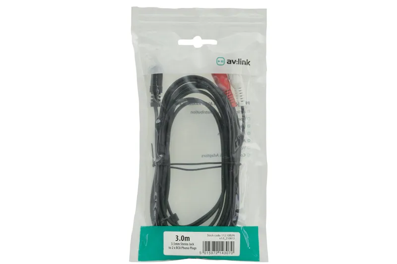 AV Link 112.108UK audio cable 3 m 3.5mm 2 x RCA Black. Red. White