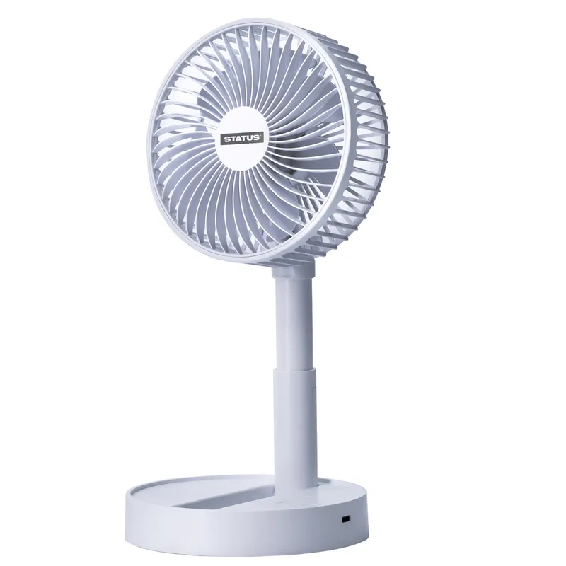 STATUS 6" Rechargeable USB Telescopic and Folding Desk Fan - Whit