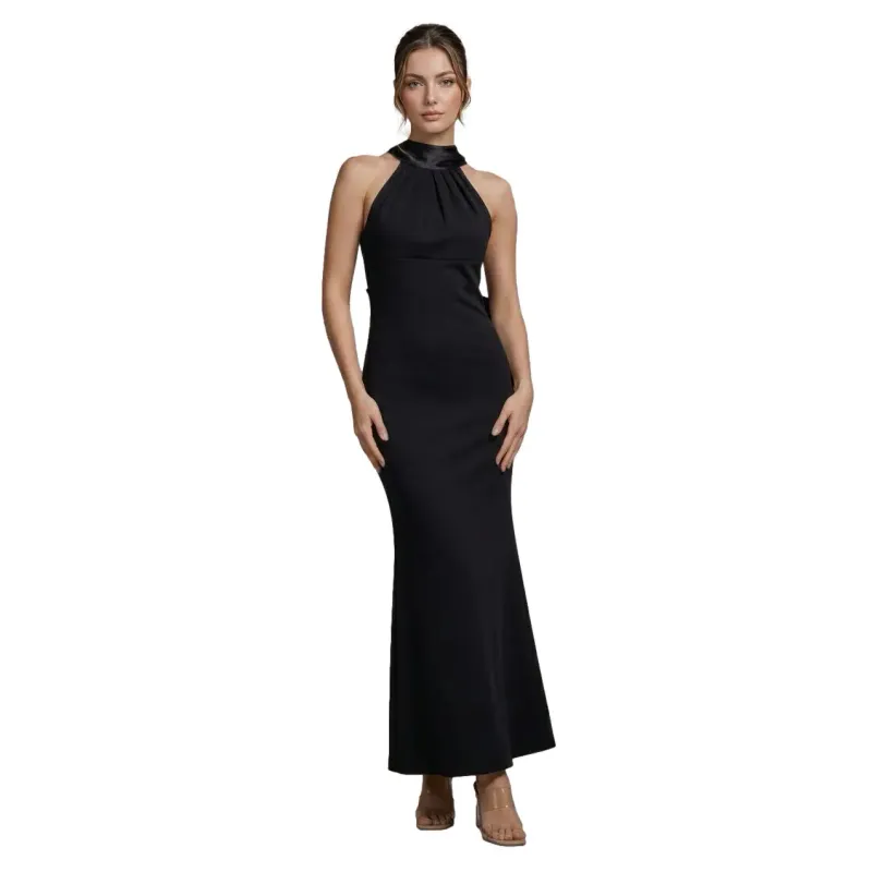 Women's satin dress Goddiva Maxi Multi Tie