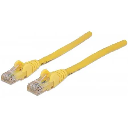 Intellinet Network Patch Cable Cat6A 30m Yellow Copper S/FTP LSOH / LSZH PVC RJ45 Gold Plated Contacts Snagless Booted Lifetime Warranty