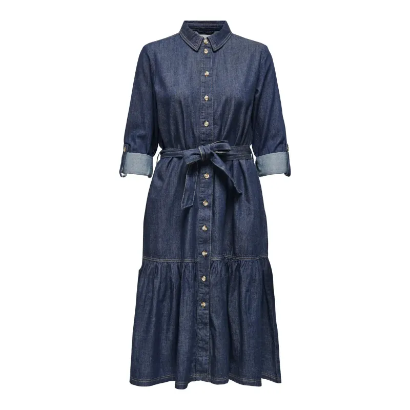 Women's Denim Dress with Ruffles Only Sevigny