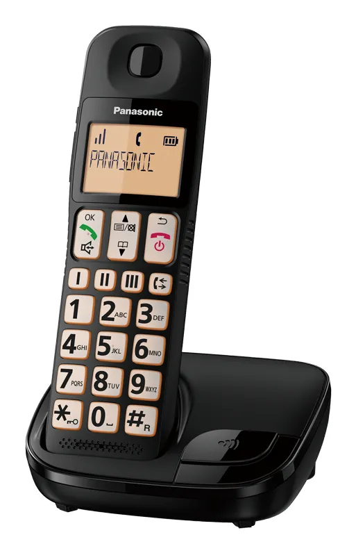 Panasonic KX-TGE110E Big Button Cordless Phone, Single Handset