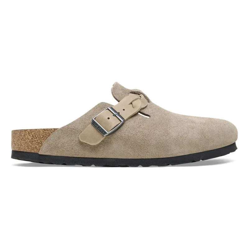 Women's leather clogs Birkenstock Boston Braided Suede