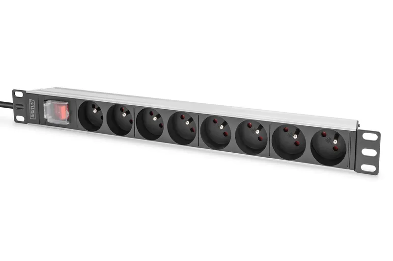 Digitus Socket strip with aluminum profile and switch. 8-way CEE 7/5.