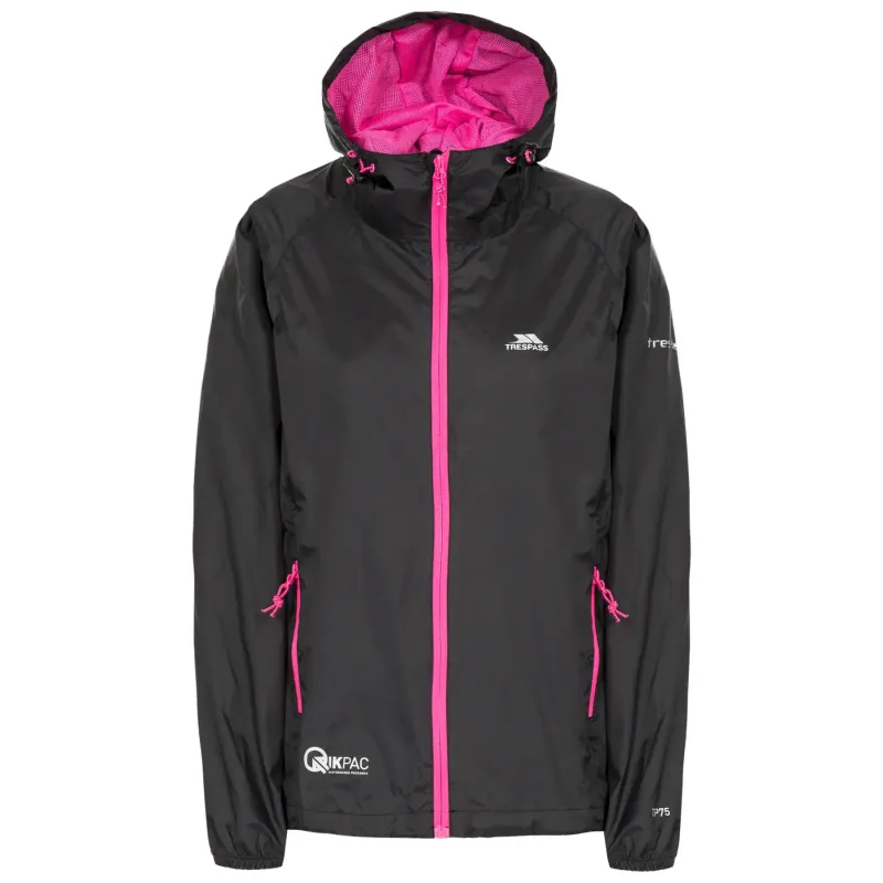 Women's zip-up waterproof hooded jacket Trespass Qikpac