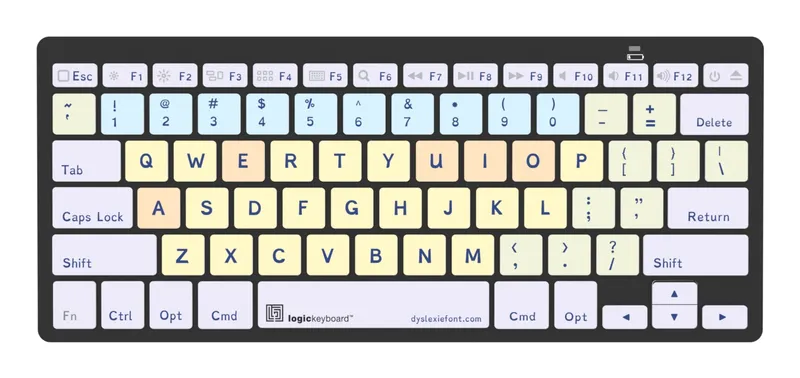 Logickeyboard LKB-DYSLEX-BTON-UK keyboard Home Bluetooth QWERTY English Black White