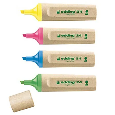 Edding EcoLine 24 marker 4 pc(s) Chisel/Fine tip Blue. Green. Pink. Ye
