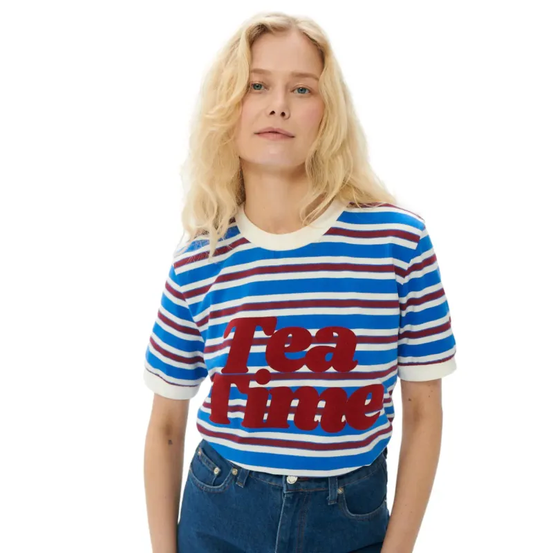 Striped T-shirt She is Sunday Tea Time