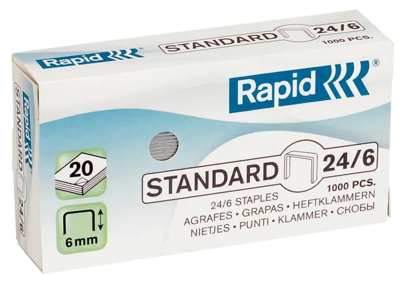Rapid Staples Standard 24/6 Galvanized Box of 1000