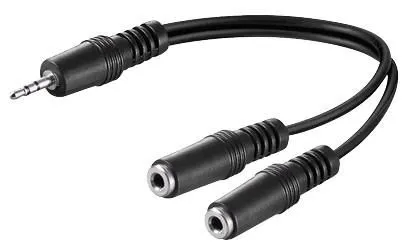 Microconnect AUDLR02 audio cable 0.2 m 3.5mm 2 x 2.5mm Black