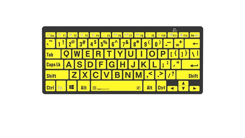 Logickeyboard LKB-LPBY-BTON-UK keyboard Home Bluetooth QWERTY English Black Yellow