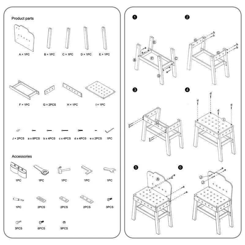 Soka Play Imagine Learn First Workbench - Creative Wooden Tool Playset For Kids