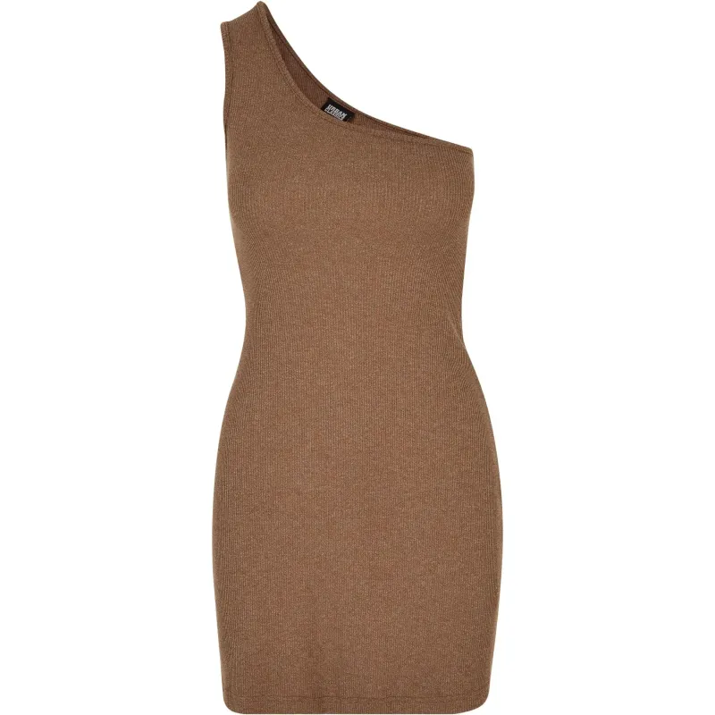One-shoulder ribbed dress for women Urban Classics