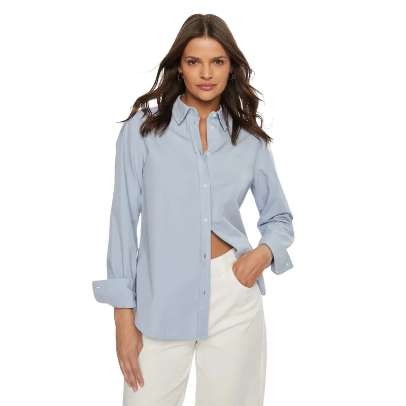 Long sleeve shirt with embroidered logo for women Guess