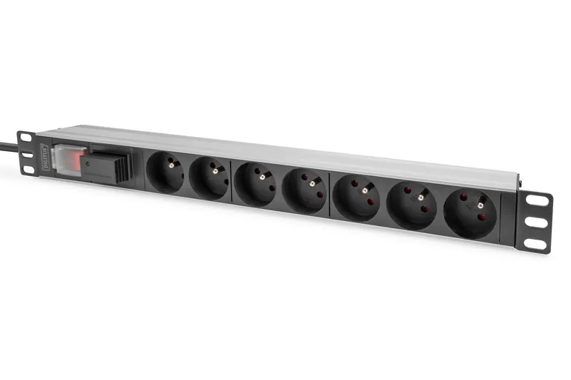Digitus Socket strip with aluminum profile. surge protection and switc