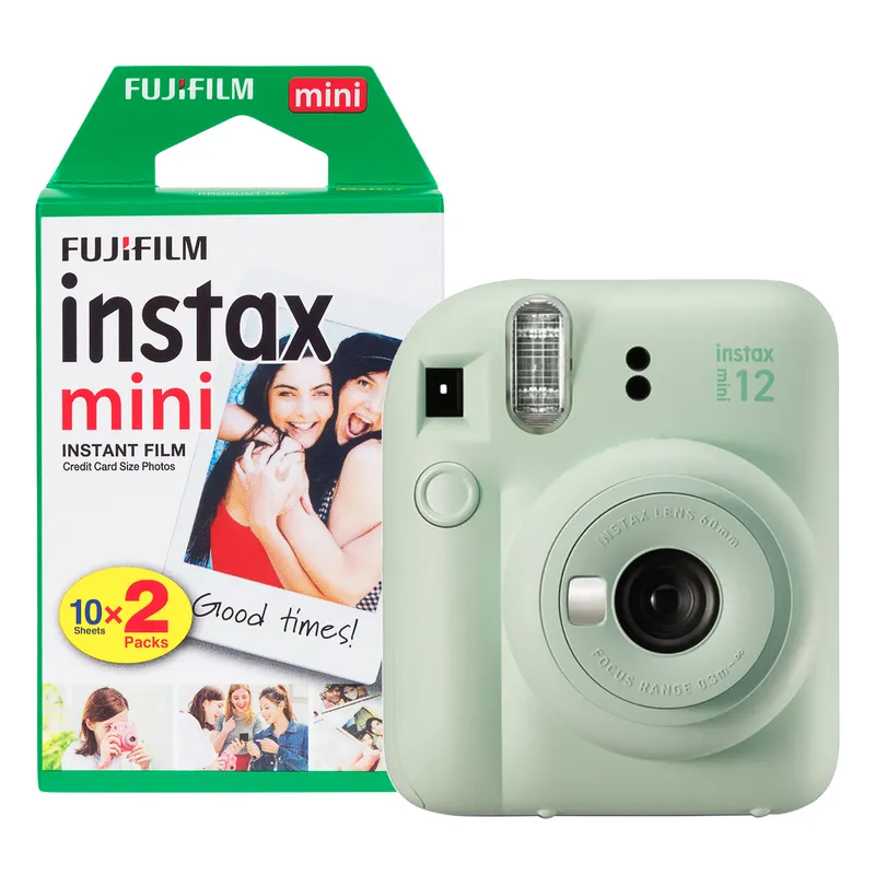 Fujifilm Instax Mini 12 Instant Camera - Mint Green - Camera & 20 Shot Pack